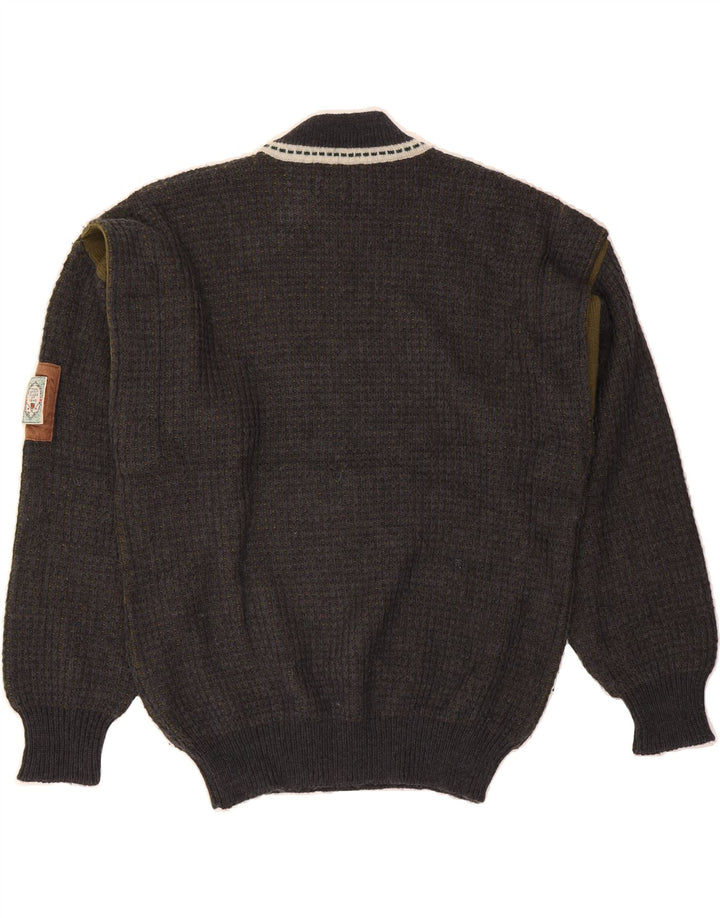 Męski sweter z golfem VINTAGE IT 50, średni granatowy, blok kolorów