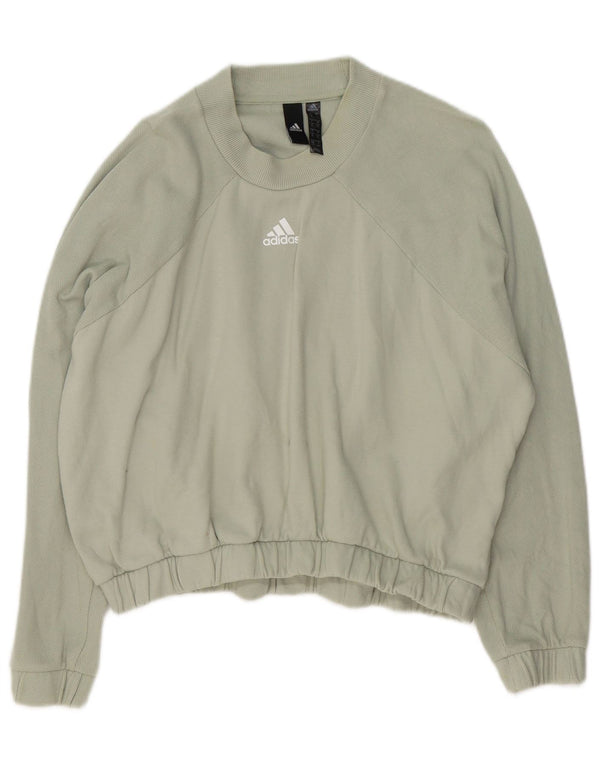Damska bluza oversize Adidas, UK 16/18, duża, zielona bawełna