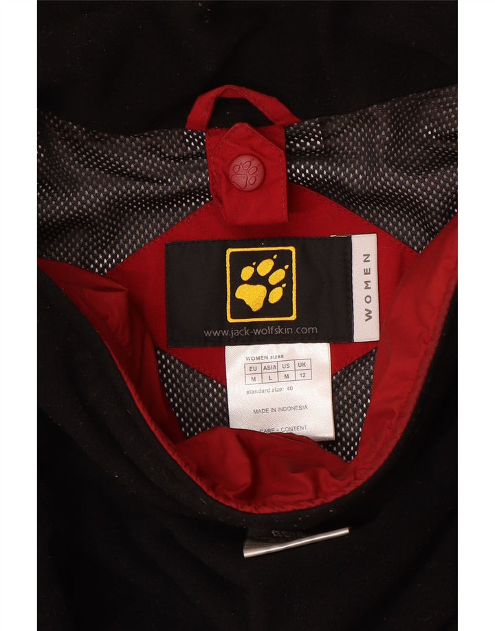 Damska kurtka wiatrówka Jack Wolfskin z kapturem UK 12, średni czerwony poliamid