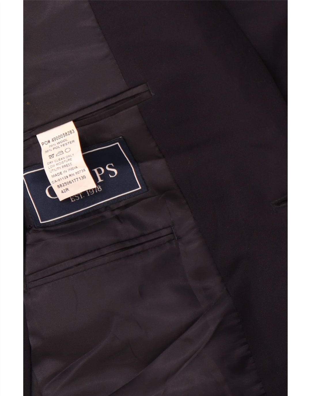 Męska marynarka Chaps Longline zapinana na 2 guziki UK 42 XL Granatowa wełna