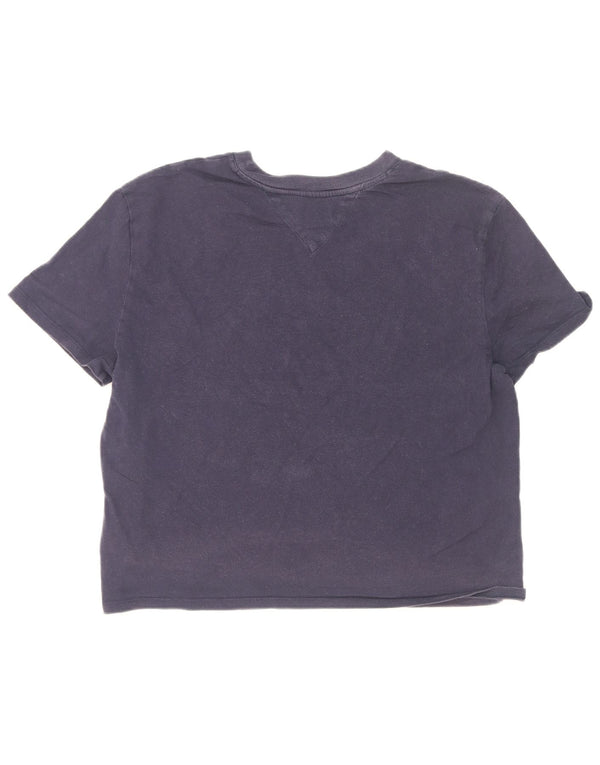 Damska koszulka z krótkim rękawem Tommy Hilfiger z grafiką, UK 18 XL, granatowa, bawełniana