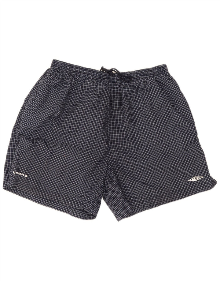 Męskie spodenki sportowe Umbro 2XL, nylon w granatową kratkę