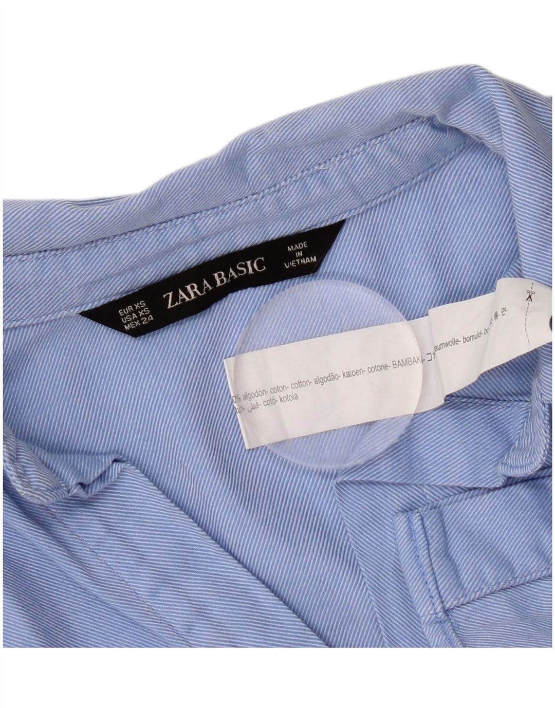 Damska koszula oversize Zara UK 6 XS, niebieska, bawełniana