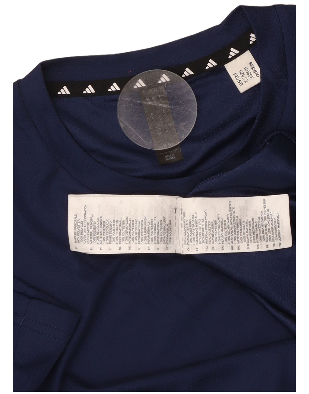 Męski t-shirt ADIDAS Aeroready, mały, granatowy, poliester