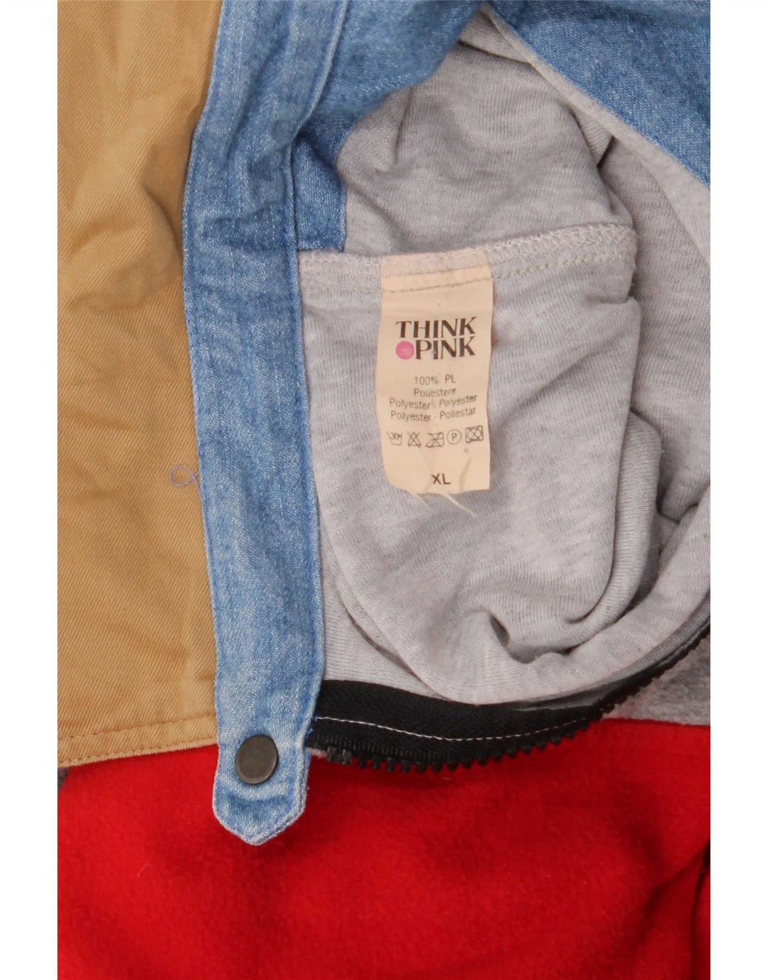 Think Różowy Męski sweter polo XL z poliestru w kolorze czerwonym