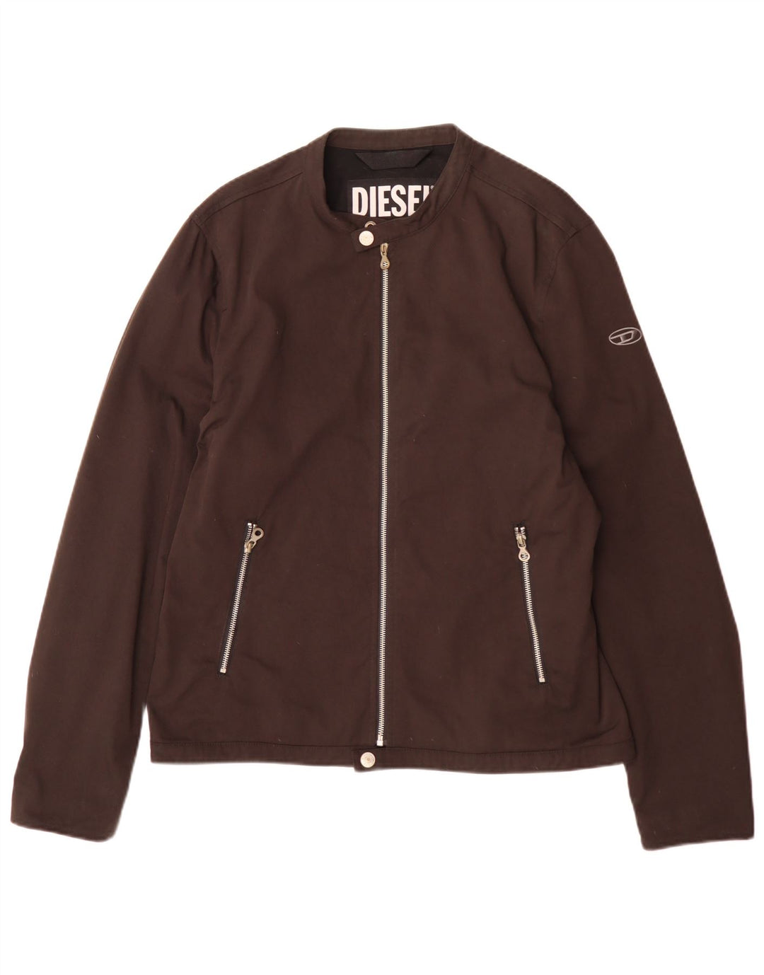 Męska kurtka bomber Diesel UK 40, duża, brązowa, nylonowa
