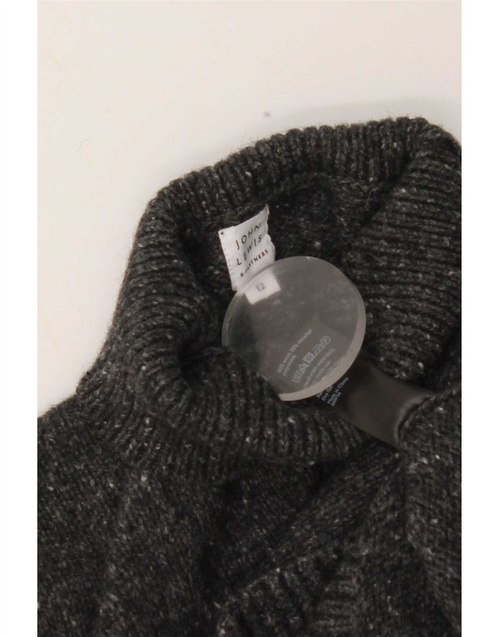 Sweter damski John Lewis z golfem UK 12, średnioszary, wełniany w cętki