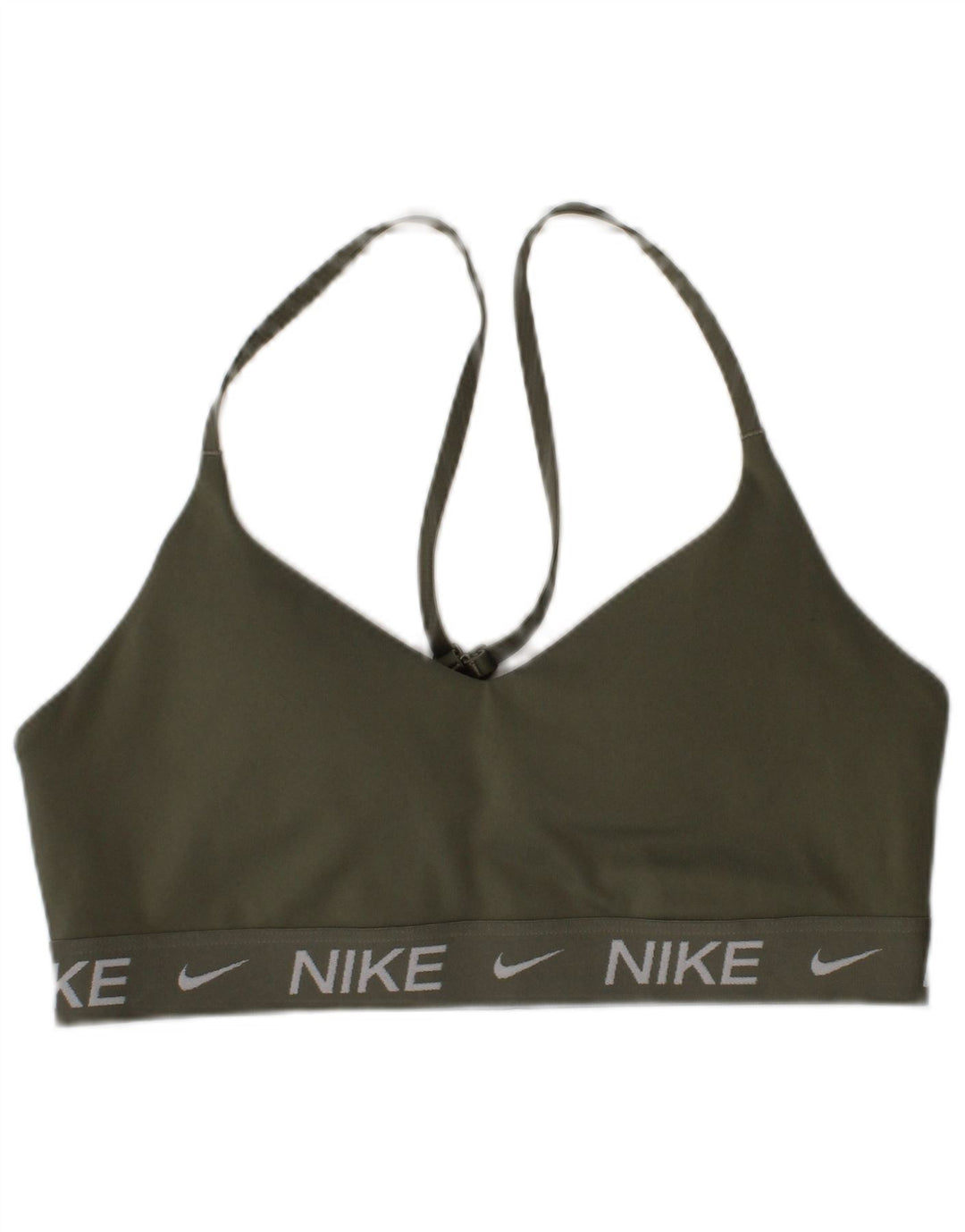 Damski top sportowy z grafiką Nike, mały, khaki, poliester, sportowy