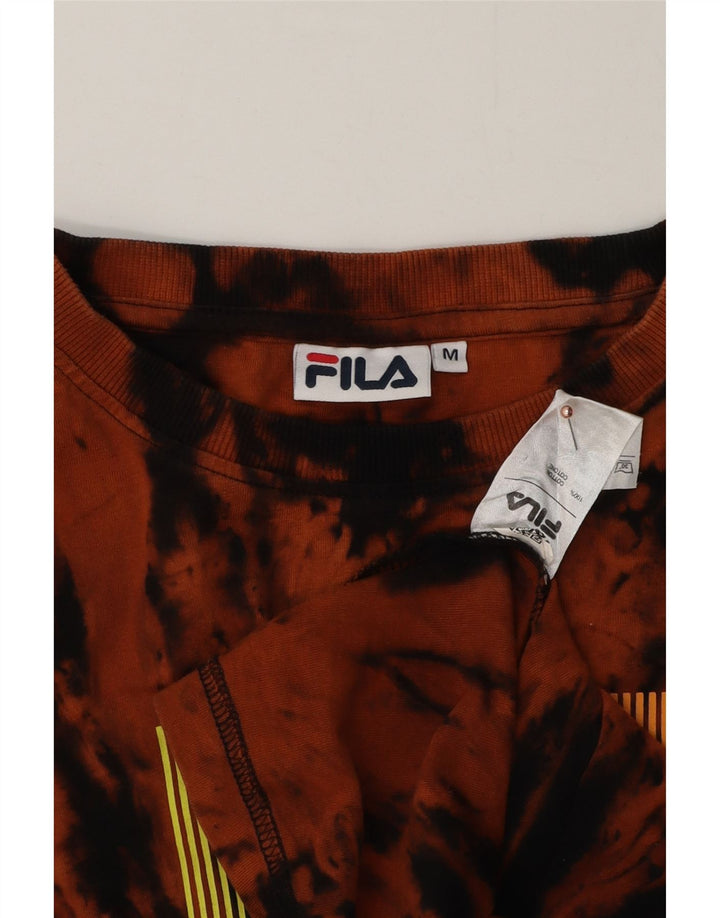 Męska koszulka z grafiką Fila Top, średnia, pomarańczowa bawełna Tie Dye