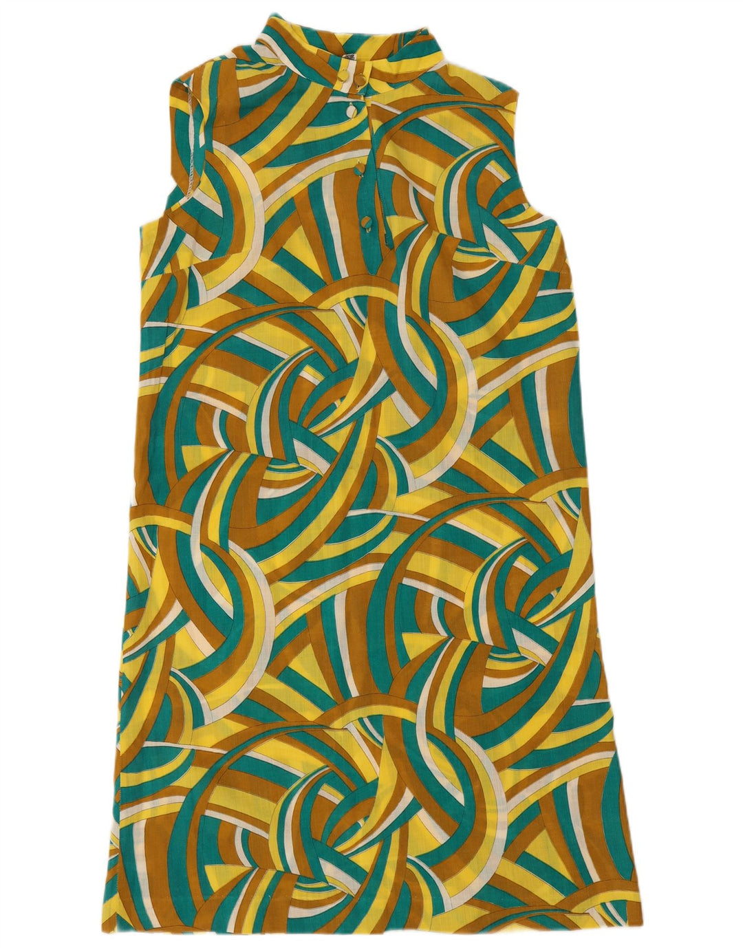 Vintage damska sukienka typu shift bez rękawów IT 48 XL, wielokolorowa, geometryczna