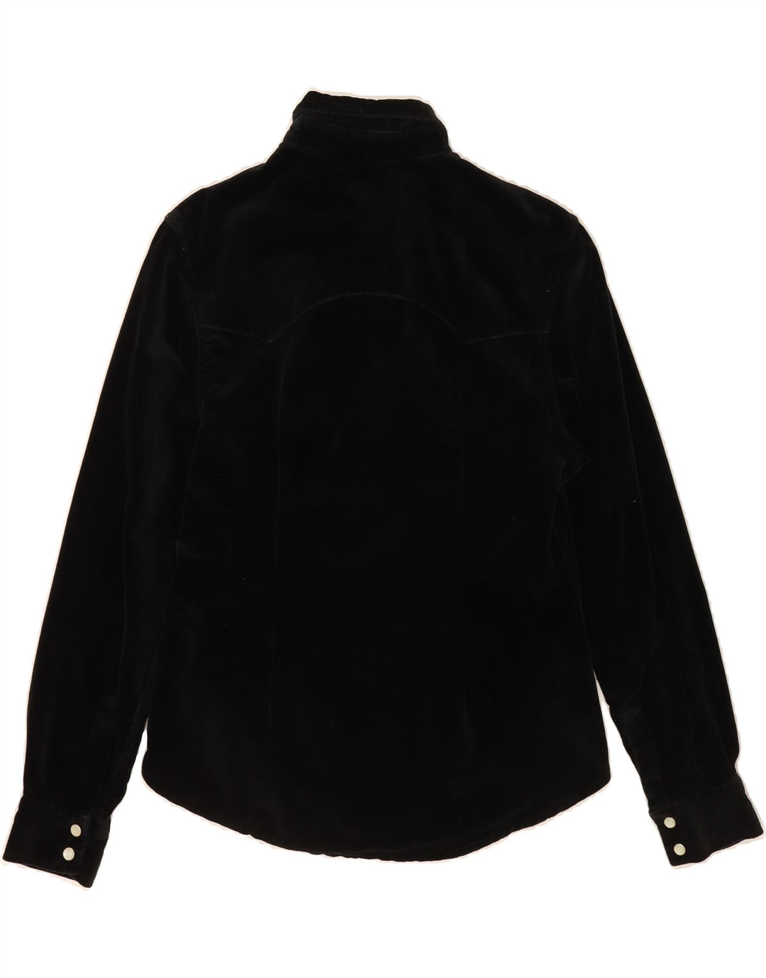 PIT STOP Womens Velvet Shirt UK 12 Medium Black Cotton Vintage Pit Stop and Second-Hand Pit Stop from Messina Hembry 