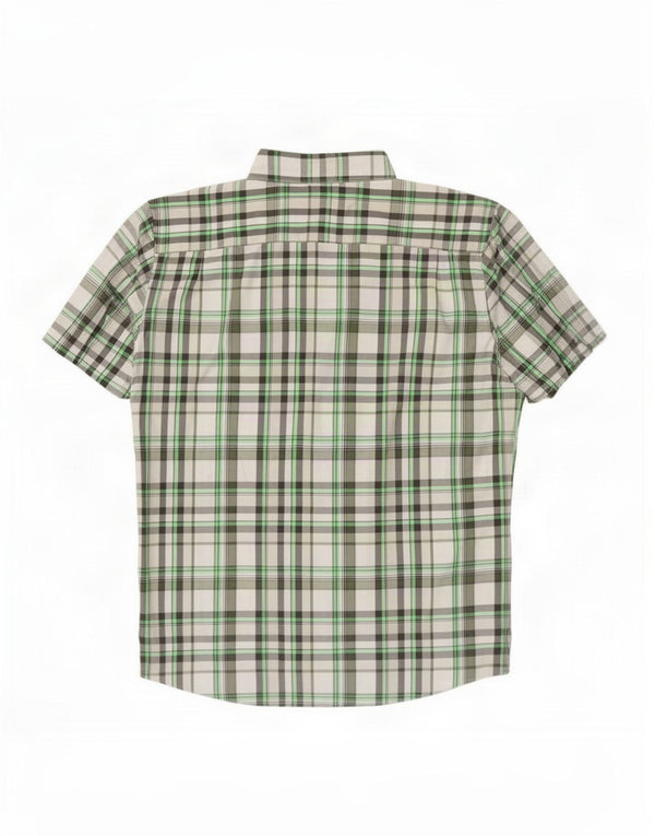Chaps Mens Short Sleeve Shirt 2XL Green Check Polyester