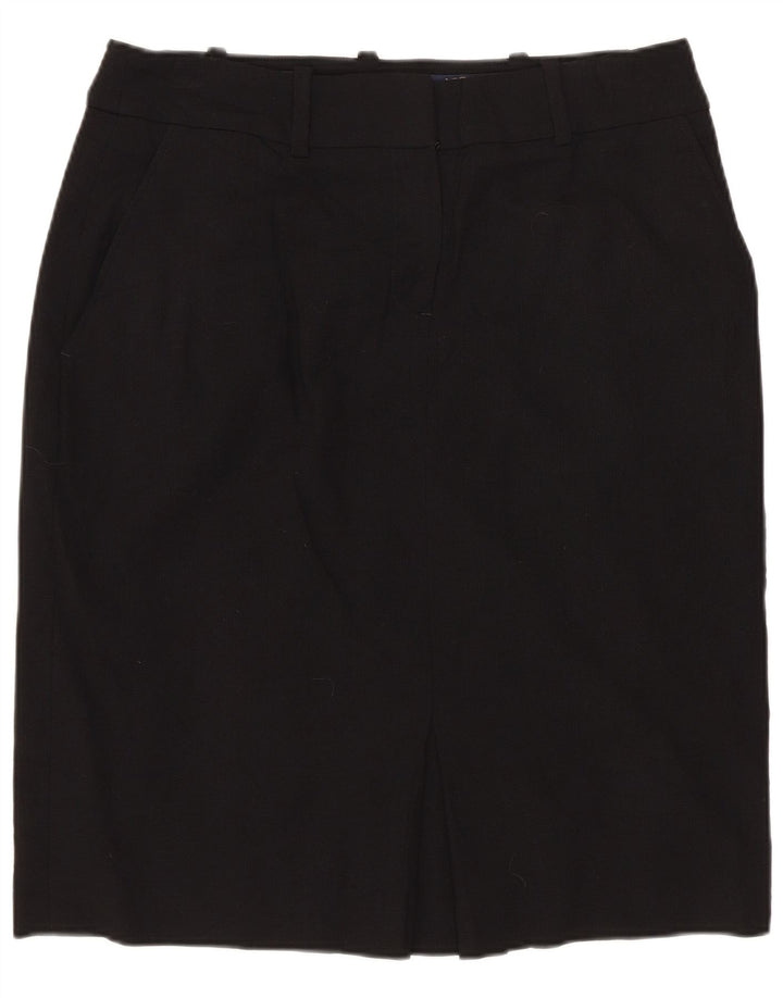 BROOKS BROTHERS Prosta spódnica damska US 4 Medium W30 Czarna wełna