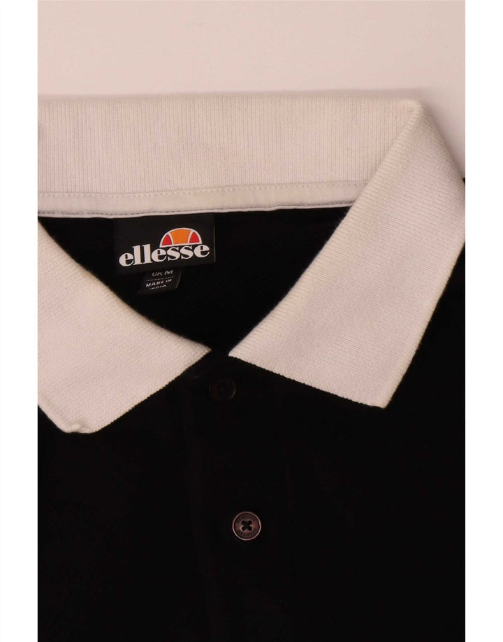 Męska bluza Ellesse z dekoltem w serek, bawełniana, w kolorze średniej czerni