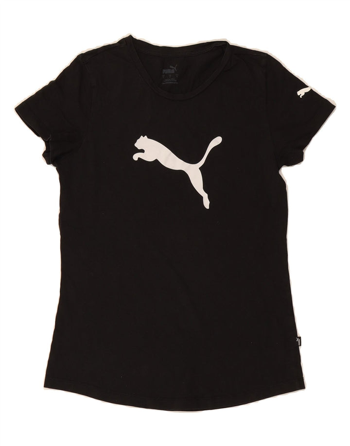PUMA Womens Graphic T-Shirt Top UK 10 Small Black Vintage Puma and Second-Hand Puma from Messina Hembry 