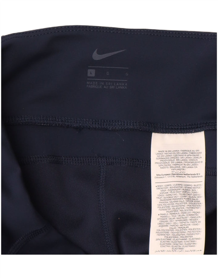 Legginsy damskie Nike UK 14, duży, granatowy, poliester z blokami kolorów