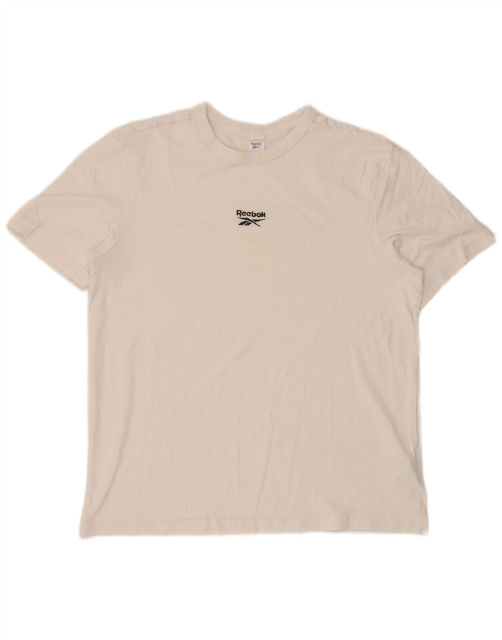 T-shirt męski REEBOK, mały, biały, bawełniany