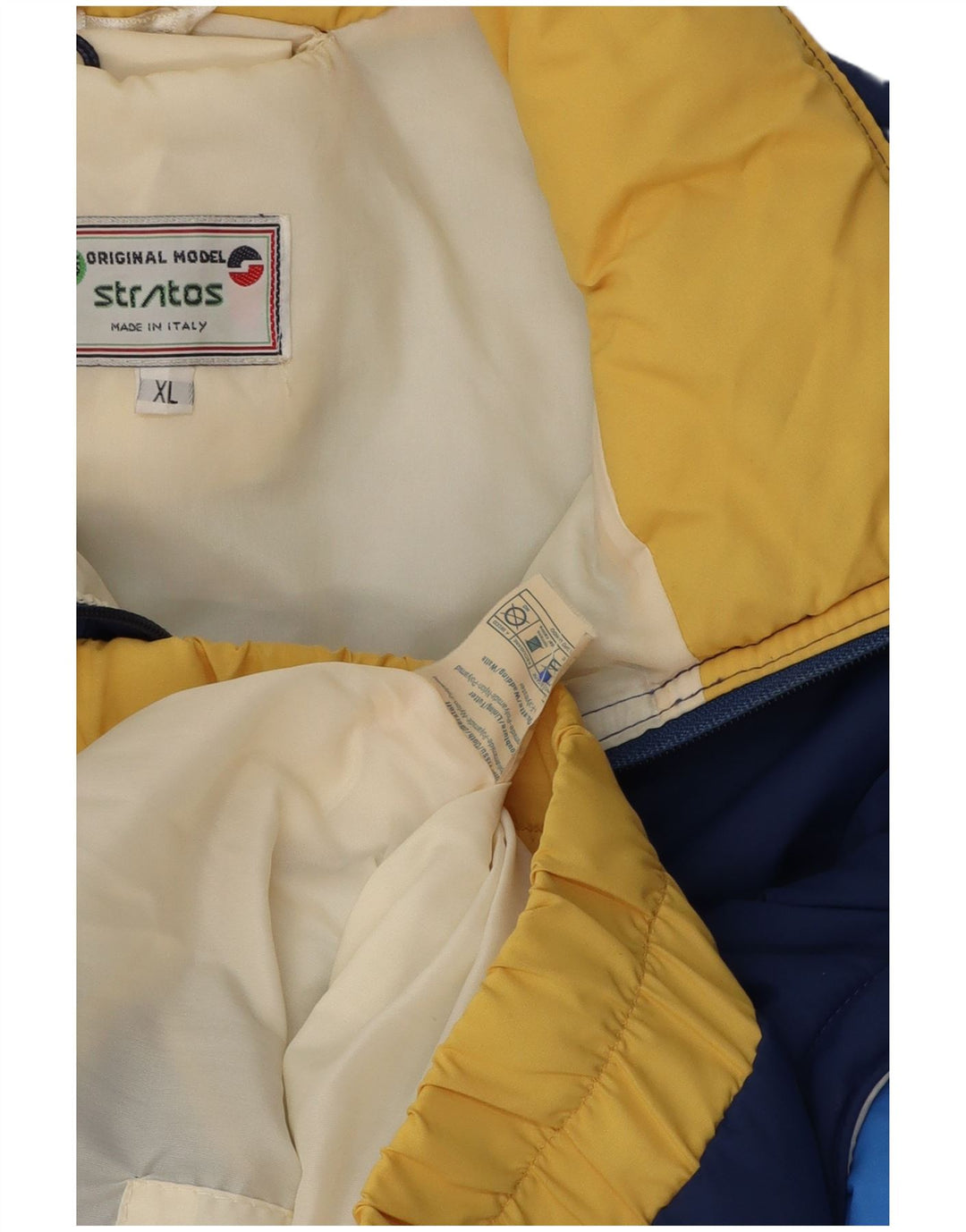 Męska ocieplana kurtka Bomber Stratos UK 42 XL Granatowy poliamid w blokach kolorów