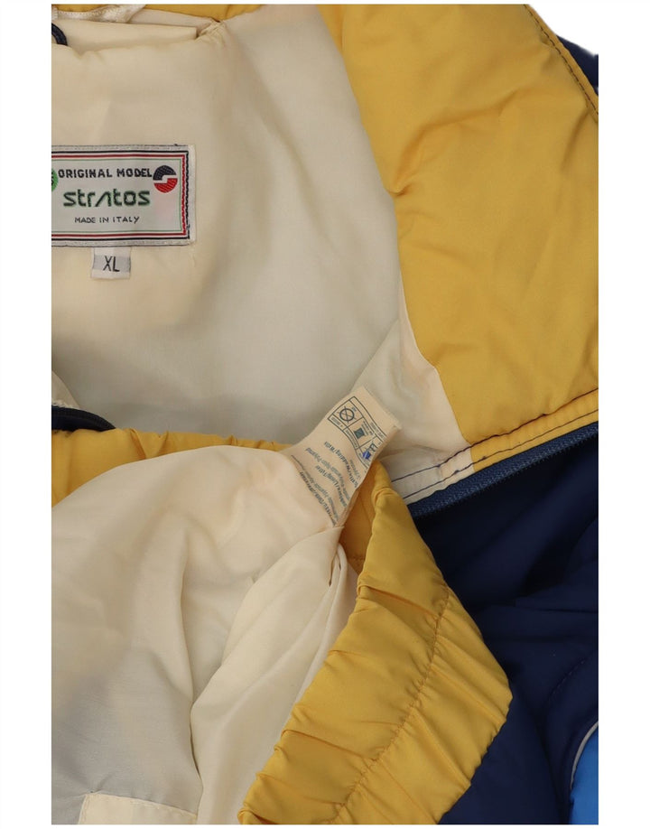 Męska ocieplana kurtka Bomber Stratos UK 42 XL Granatowy poliamid w blokach kolorów
