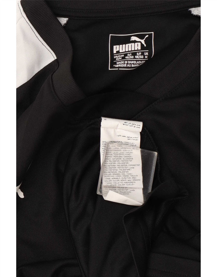 T-shirt męski Puma Top, średni czarny poliester z blokami kolorów