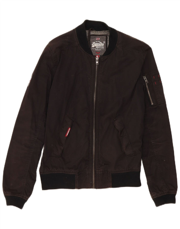 Męska kurtka bomber Superdry UK 36, mała, czarna, bawełniana