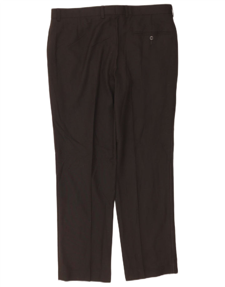 Marks & Spencer Męskie spodnie garniturowe slim fit W34 L29 Czarny poliester