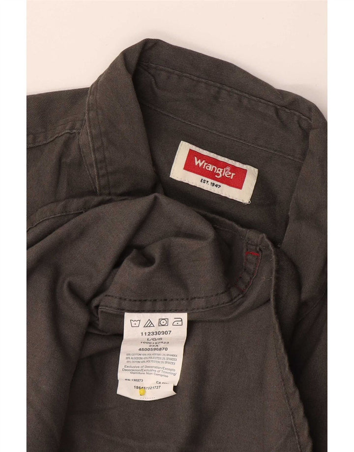 Męska koszula z krótkim rękawem Wrangler, duża, szara, bawełniana