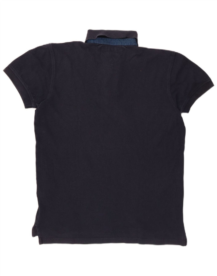 Męska koszulka polo TOMMY HILFIGER, mała, granatowa, bawełniana