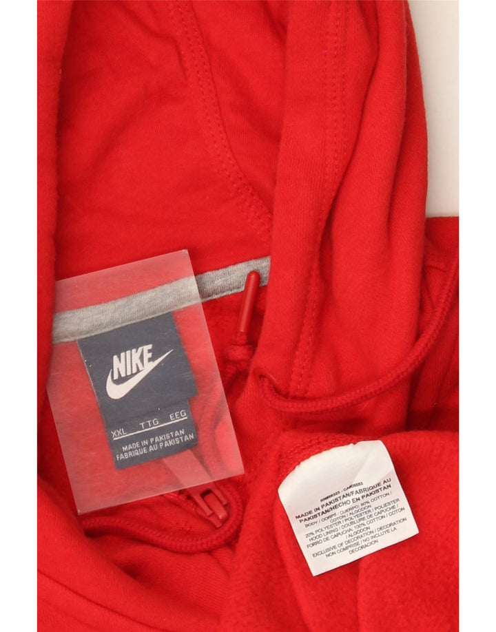 Męski sweter z kapturem i zamkiem błyskawicznym Nike, 2XL, czerwona, bawełniana