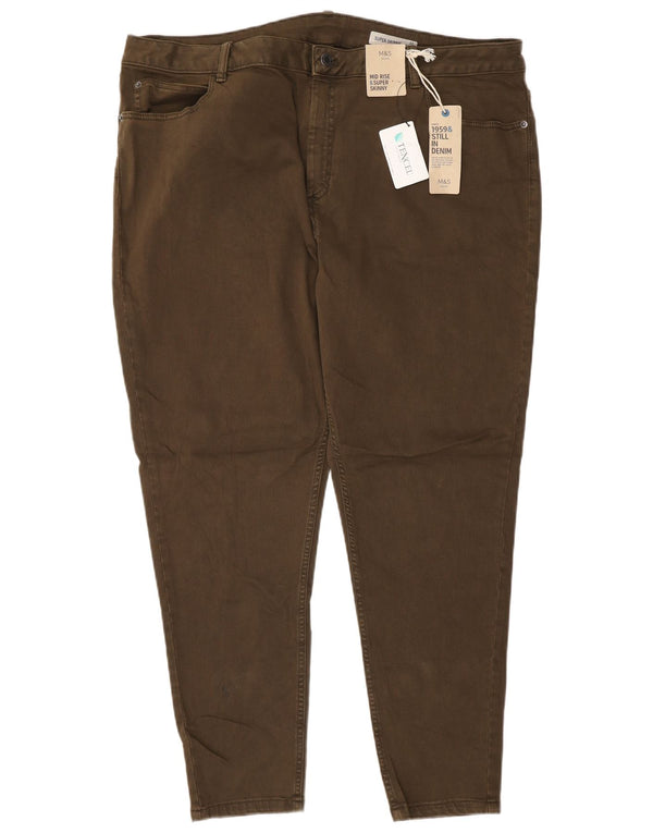 Dżinsy Marks & Spencer Damskie Mid Rise Super Skinny UK 22 3XL W42 L28 Brązowe