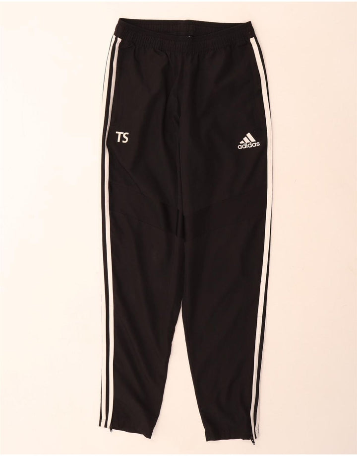 Męskie spodnie dresowe Adidas Climalite Graphic, małe, czarne, poliestrowe