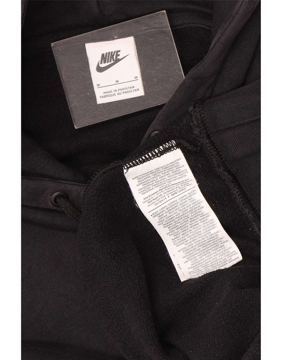 Damski sweter oversize z kapturem Nike UK 14, średni czarny, bawełniany