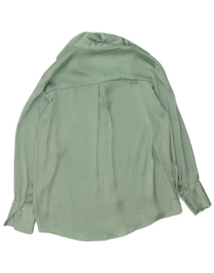 Damska bluzka koszulowa oversize Zara UK 6 XS, zielona, poliestrowa