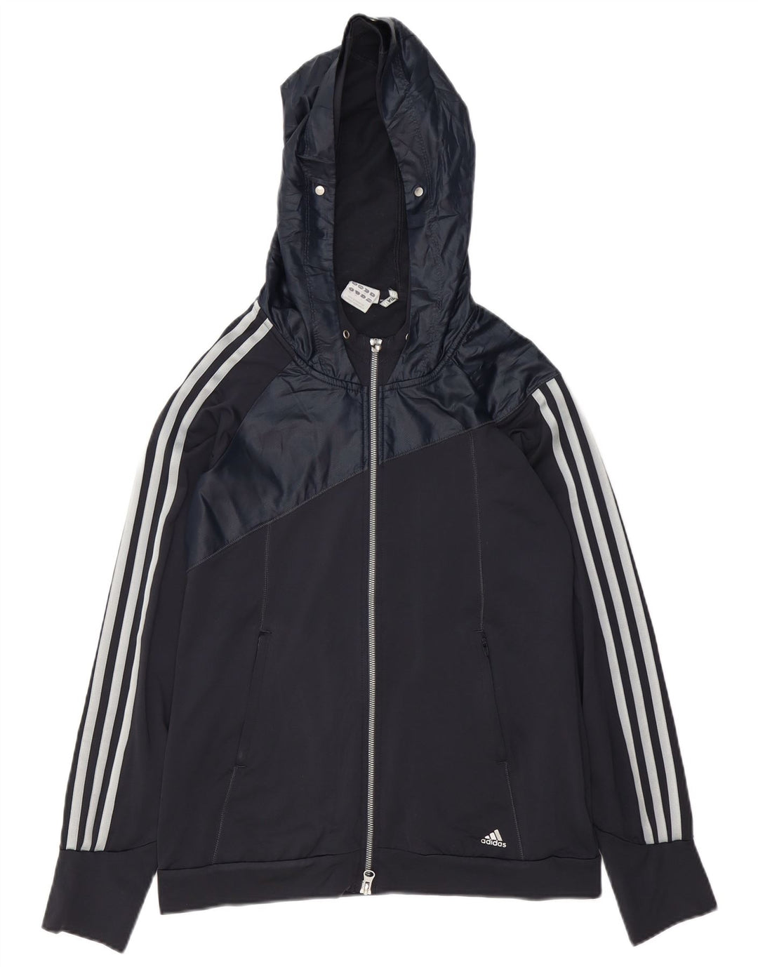 Damska kurtka dresowa Adidas Climalite z kapturem UK 12, średnia granatowa