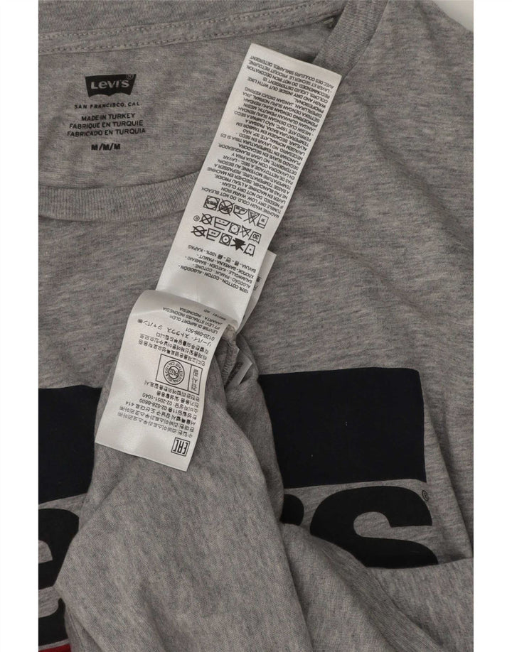 Męska koszulka z grafiką Levi's, średnia szara bawełna