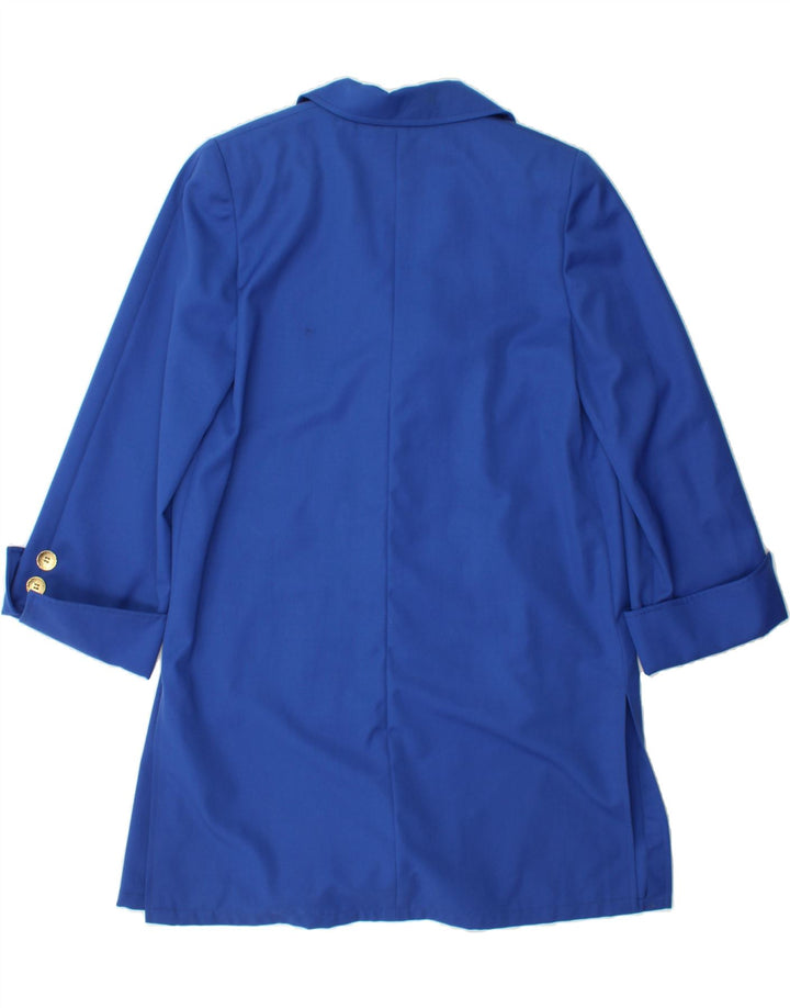 LUISA SPAGNOLI Womens Overcoat UK 10 Small Blue Virgin Wool Vintage Luisa Spagnoli and Second-Hand Luisa Spagnoli from Messina Hembry 