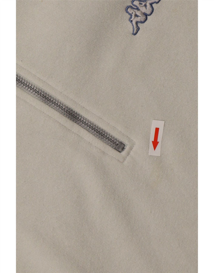 Męska bluza Kappa z zamkiem błyskawicznym, XL, bawełniana w kolorze złamanej bieli