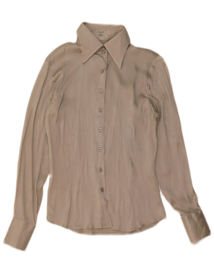 Damska bluzka koszulowa w stylu vintage UK 10 Small Grey