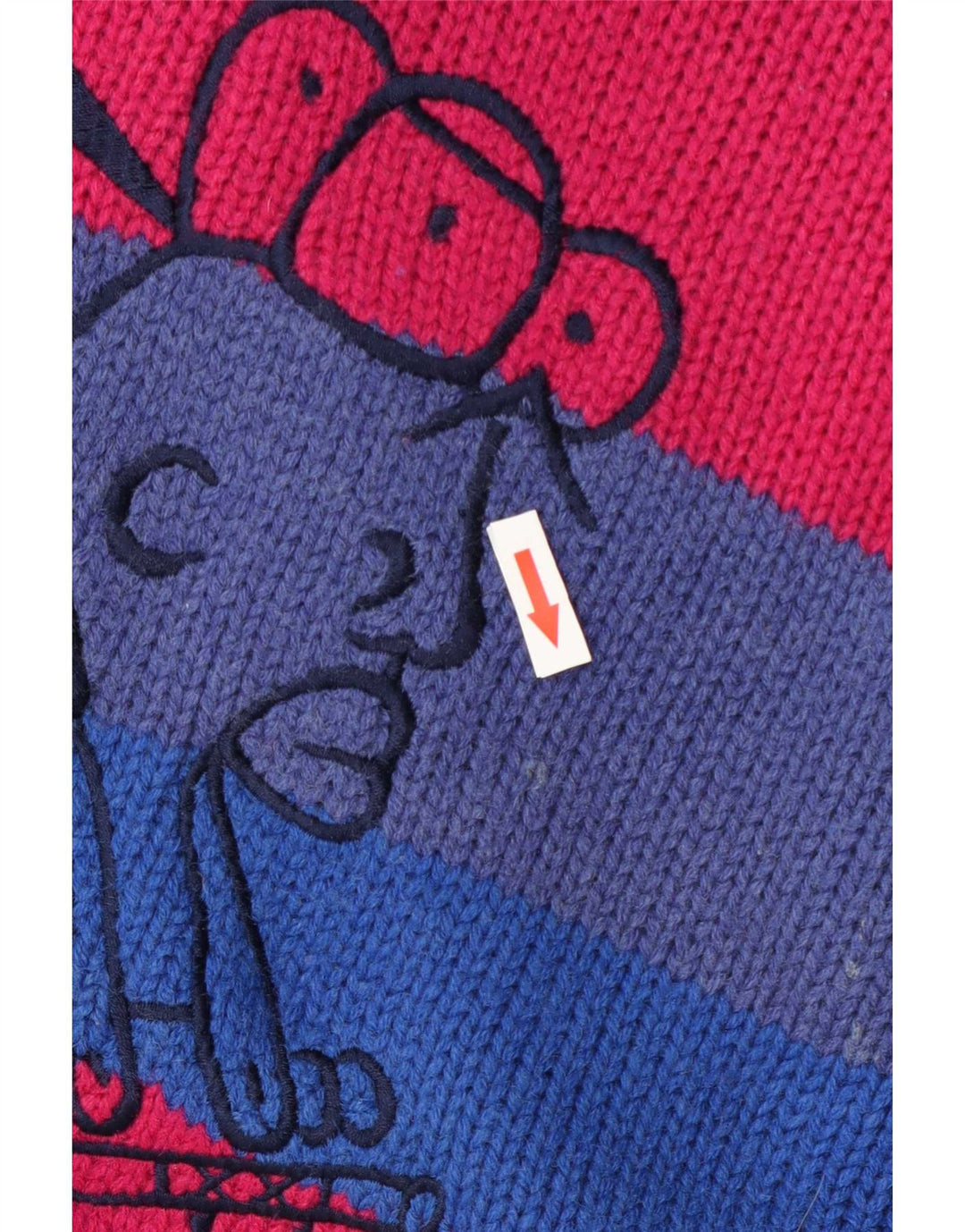 Vintage męski sweter z graficznym wycięciem pod szyją, duży, wielobarwny w paski