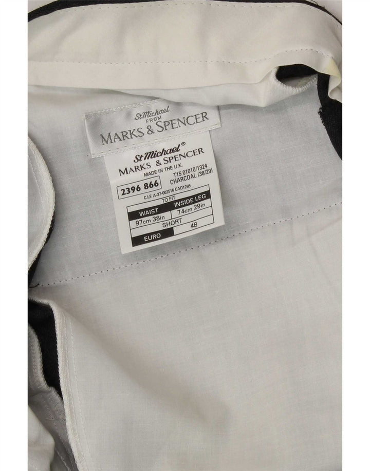 Marks & Spencer Męskie spodnie typu casual St. Michael W38 L29 Szara wełna