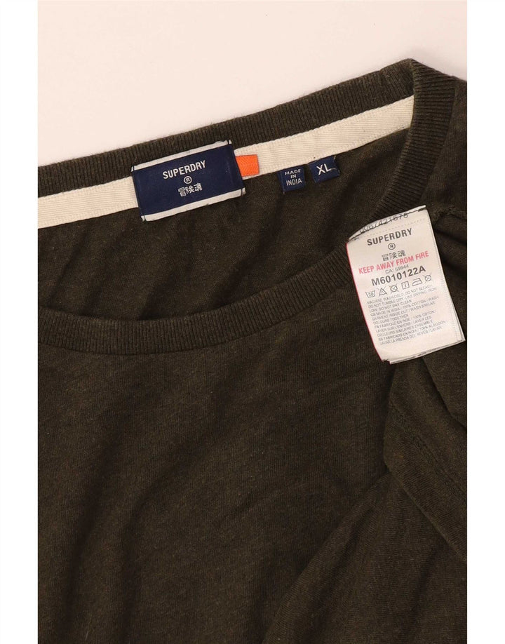 Męski top Superdry z długim rękawem, XL, khaki, bawełniany