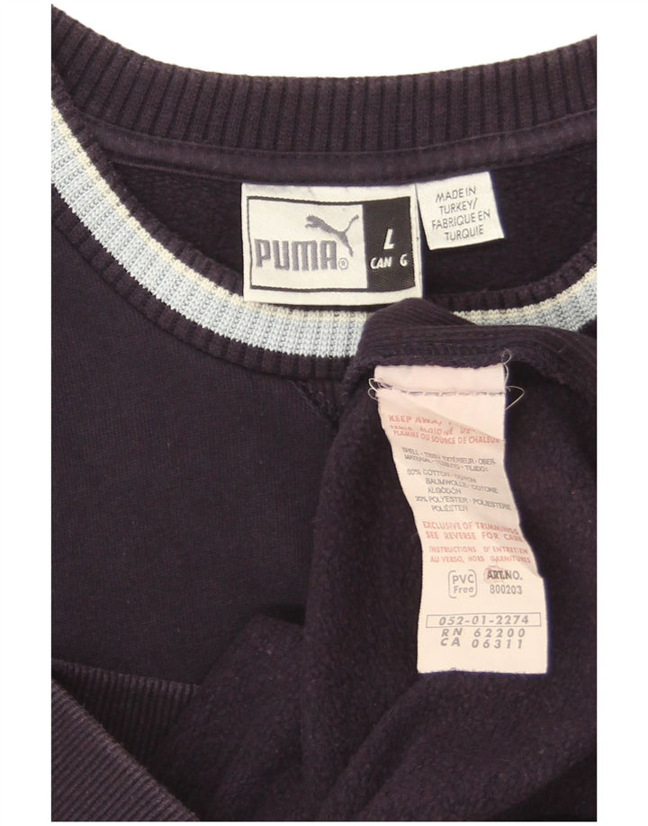 Męska bluza z grafiką Puma, duża, granatowa, bawełniana