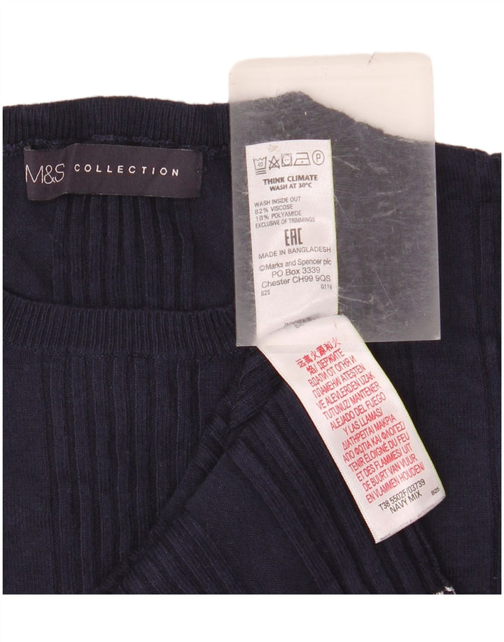 MARKS & SPENCER Damski sweter z okrągłym dekoltem UK 14, duży, granatowy