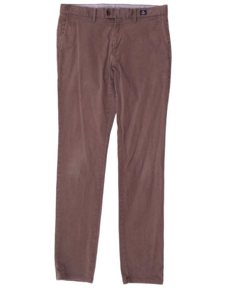 Męskie spodnie typu slim chino TOMMY HILFIGER W33 L34 Szara bawełna