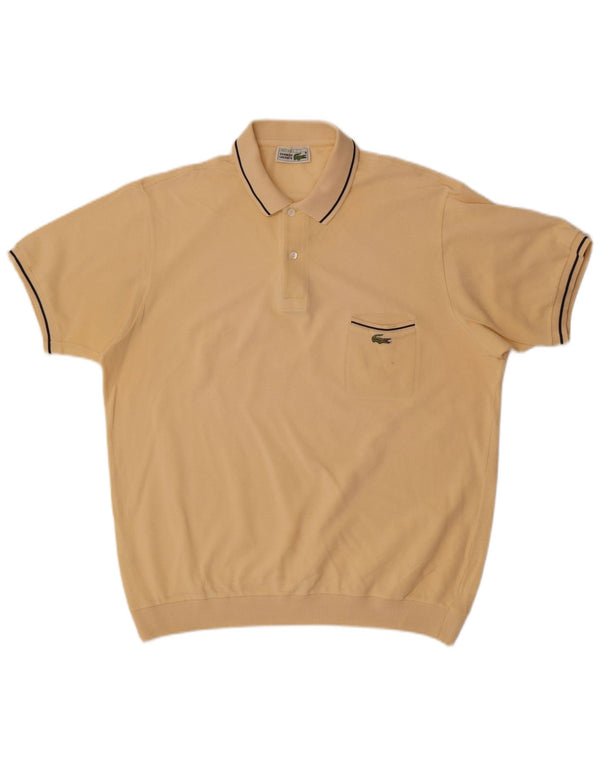 Lacoste Męski sweter z golfem Sherpa, rozmiar 7 2XL, żółte paski