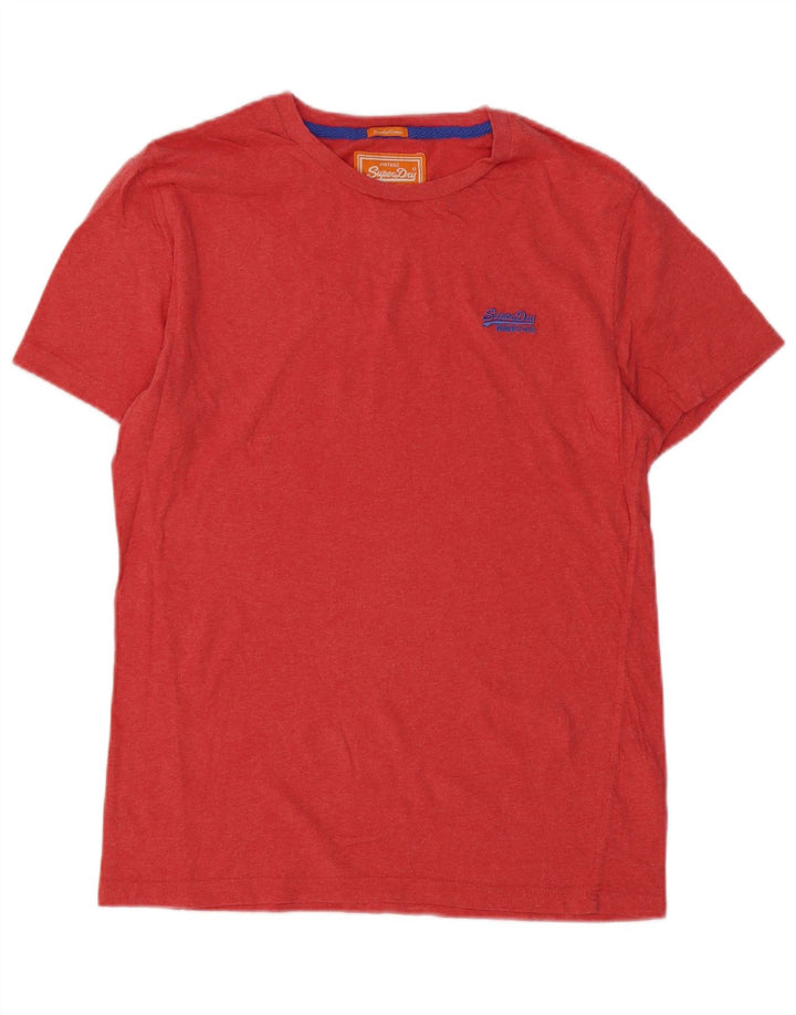 SUPERDRY Męski T-shirt Top Duży Czerwony Bawełniany