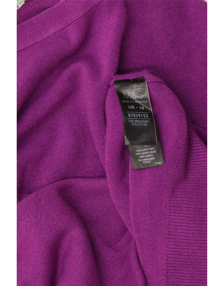 Marks & Spencer Damski sweter z okrągłym dekoltem, UK 18 XL, bordowy