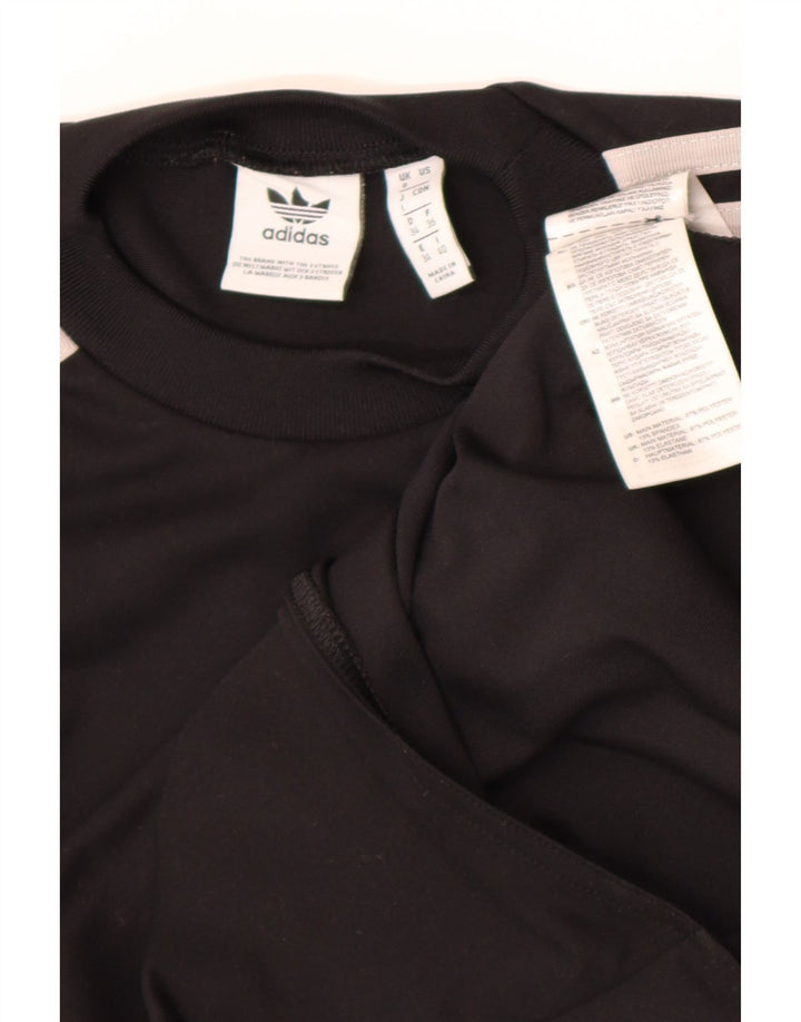 Damskie body z długim rękawem Adidas UK 8, małe, czarne, poliestrowe