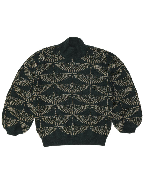 Vintage Womens Turtle Neck Jumper Sweater UK 14 Medium Green