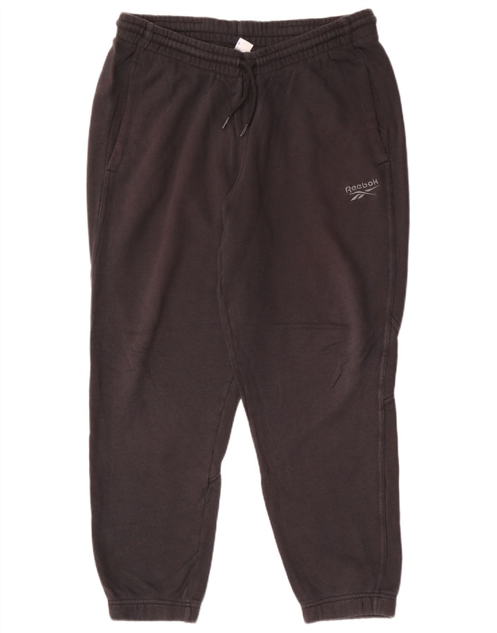 Męskie spodnie dresowe Reebok Joggers, duże, czarne, bawełniane